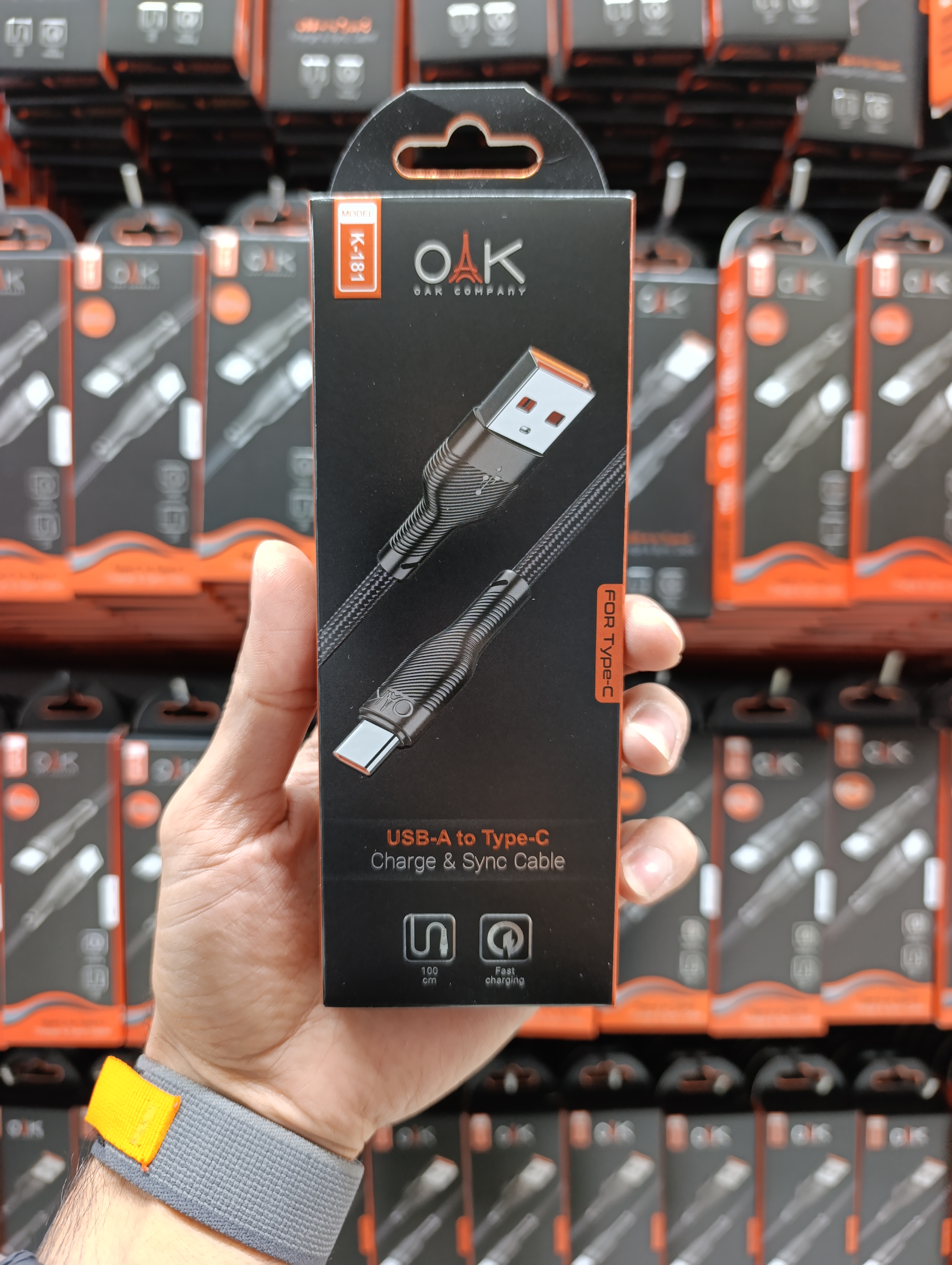 کابل شارژ تایپ سی OAK مدل k-181